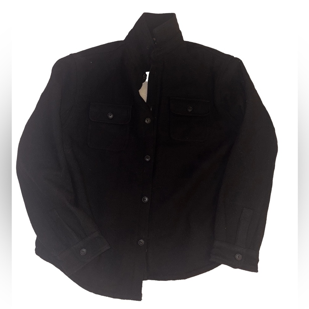 Jachs New York Men's Sherpa-Lined Wool Blend Navy-Blue Shirt Jacket Size XL